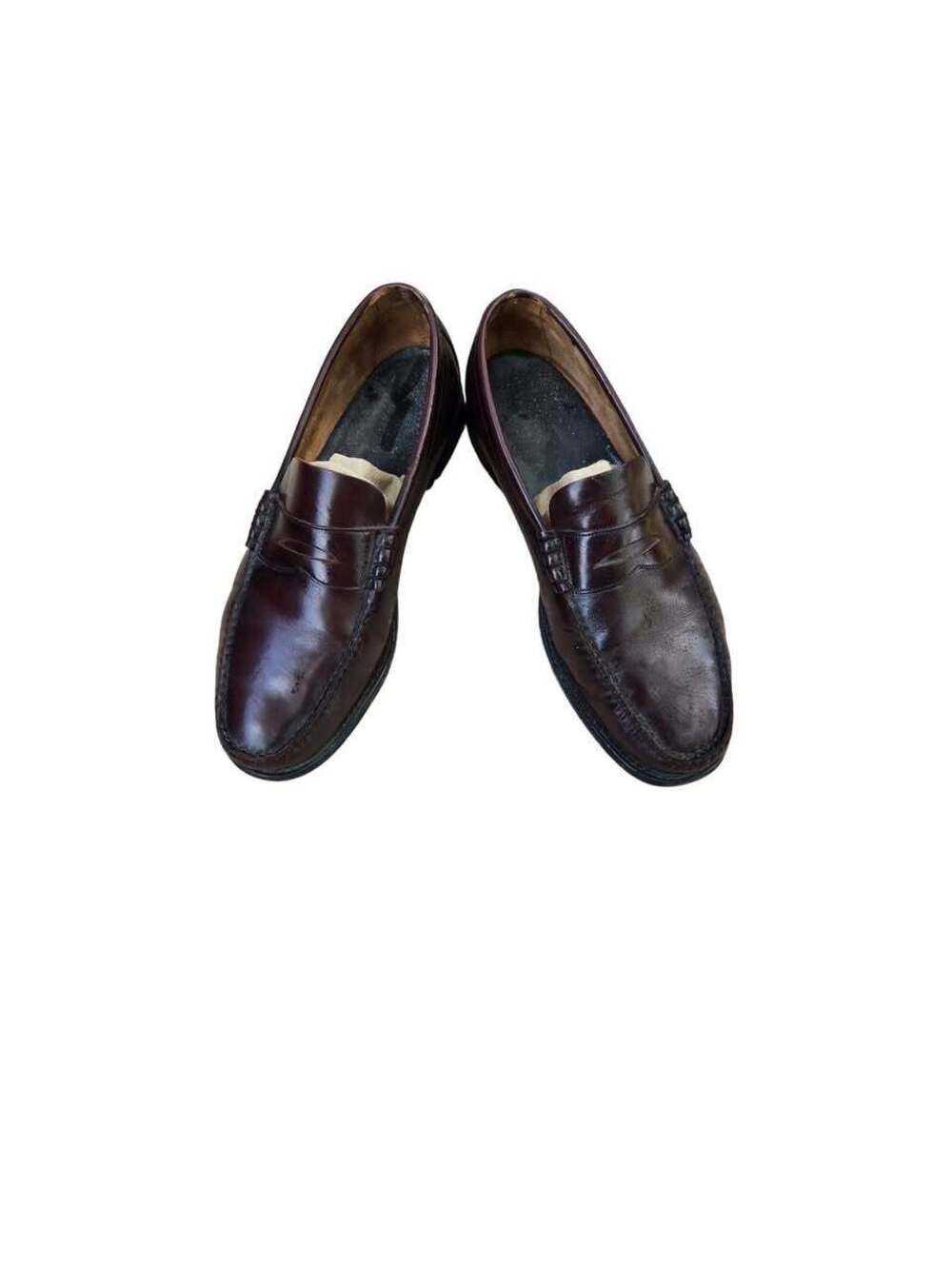 Johnston & Murphy Burgundy Leather Penny Loafers SoleTech Rubber Heels 9
